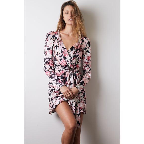 Bardot Dresses & Skirts - Bardot Womens Dress Size 12 Mini Floral Black Ruffle Samara Rose Garden NEW